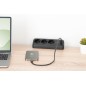 DIGITUS PRESA PER UFFICIO A 3 VIE CON 2X CONNESSIONI USB-A E 1X USB-C, NERO