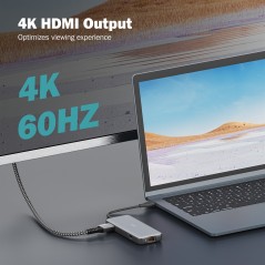 DOCKING STATION USB-C, 7 PORTE 1XHDMI, 3XUSB3.0, 1XRJ45, 1X SD, 1X MICROSD, 1XUSB-CPD