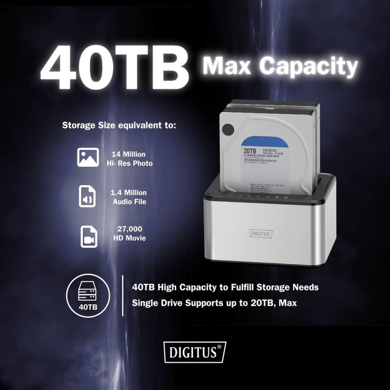 DUAL SATA HDD DOCKING STATION 2,5"/ 3,5