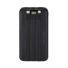 BATTERY BANK (10000 MAH) 22,5W FAST CHARGER CON 3 CAVI INTEGRATI ( DI CUI TYPE C ED USB CON FUNZIONE RICARICA ) NERA