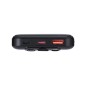 BATTERY BANK (10000 MAH) 22,5W FAST CHARGER CON 3 CAVI INTEGRATI ( DI CUI TYPE C ED USB CON FUNZIONE RICARICA ) NERA