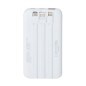 BATTERY BANK (10000 MAH) 22,5W FAST CHARGER CON 3 CAVI INTEGRATI ( DI CUI TYPE C ED USB CON FUNZIONE RICARICA ) BIANCA