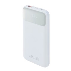 BATTERY BANK (10000 MAH) 22,5W FAST CHARGER CON 3 CAVI INTEGRATI ( DI CUI TYPE C ED USB CON FUNZIONE RICARICA ) BIANCA