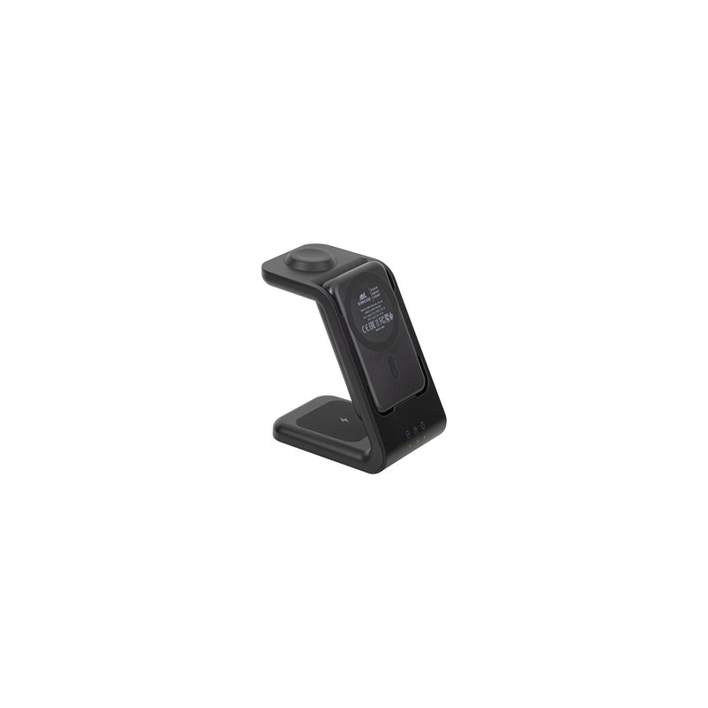CARICATORE STAND CON BATTERIA PORTATILE MAGSAFE 5000 MAH WIRELESS 3 IN 1 NERO