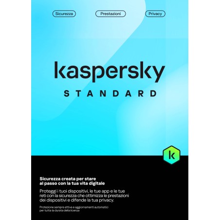KASPERSKY STANDARD PER 1 DISPOSITIVO 1 ANNO CARD BS IT - MINIMO-50 - PEZZI -