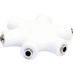 ADATTATORE SPLITTER AUDIO A 6 VIE 3,5MM.