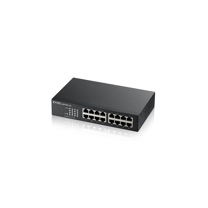 ZYXEL SWITCH UNMANAGED 16 PORTE GIGABIT, DESIGN SENZA VENTOLE, DESKTOP/RACK