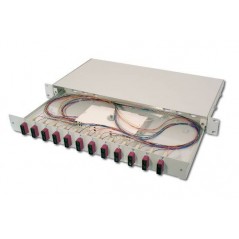 PANNELLO ESTRAIBILE 19" PER FIBRA OTTICA CON 12 CONNETTORI SC DUPLEX OM4