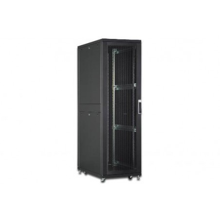 ARMADIO RACK 19" 42 UNITA' LINEA SERVER (A)1970 X (L)800 (P)1000MM. COLORE NERO CON PORTA TRAFORATA E RUOTE