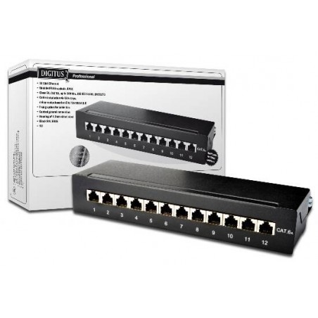 PANNELLO 12 PORTE SCHERMATE DA DESKTOP PER RETI CATEGORIA 6