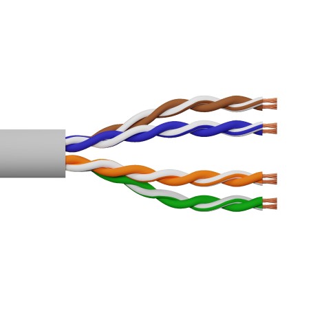 MATASSA CAVO RETE CATEGORIA 6A NON SCHERMATO UTP AWG24 HALOGENFREE FLESSIBILE COLORE GRIGIO MT.100