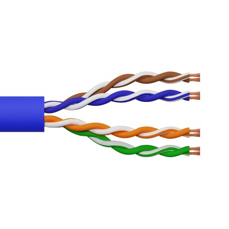 MATASSA CAVO RETE CATEGORIA 6A NON SCHERMATO UTP AWG24 HALOGENFREE FLESSIBILE COLORE BLU MT.100