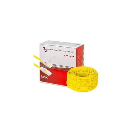 MATASSA CAVO RETE CATEGORIA 6A NON SCHERMATO UTP AWG24 HALOGENFREE FLESSIBILE COLORE GIALLO MT.100