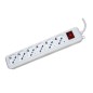 MULTIPRESA 6 PRESE UNIVERSALI ITA/SCHUKO 10/16 A - SPINA 16 A CON INTERRUTTORE BIANCA