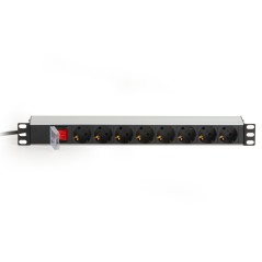 MULTIPRESA DA RACK 19 8 PRESE SCHUKO CON INTERRUTTORE SPINA SCHUKO 16A