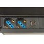 MULTIPRESA DA TAVOLO ESTRAIBILE CON 4 PORTE UNIVERSALE ITA/SCHUKO E 2 PORTE USB
