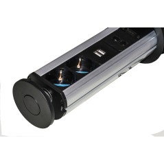 MULTIPRESA A SCOMPARSA CON 2 PORTE ALIMENTAZIONE ITA/SCHUKO, 2 PORTE USB + 1 RJ45 + 1 RJ11 + 1 HDMI® FEMMINA