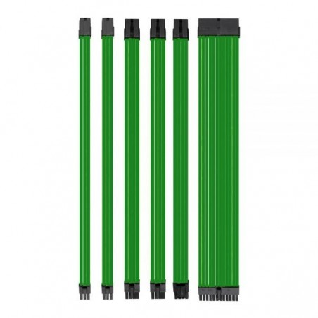 KIT CAVI SLEEVED VERDE IN NYLON PER ALIMENTATORI PERSONAL COMPUTER CON PIEDINI