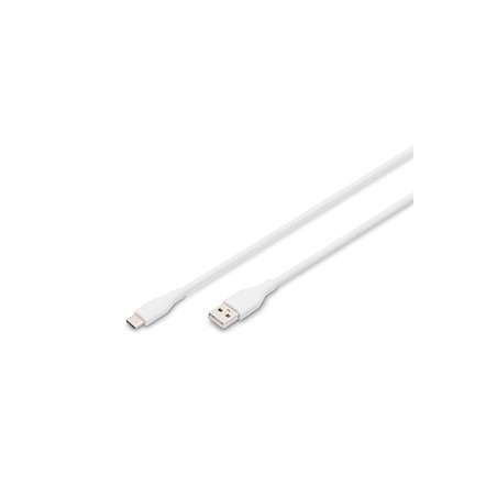 CAVO RICARICA GUAINA SILICONE USB-A / USB-C 1M, USB 2.0, 60W, BIANCO