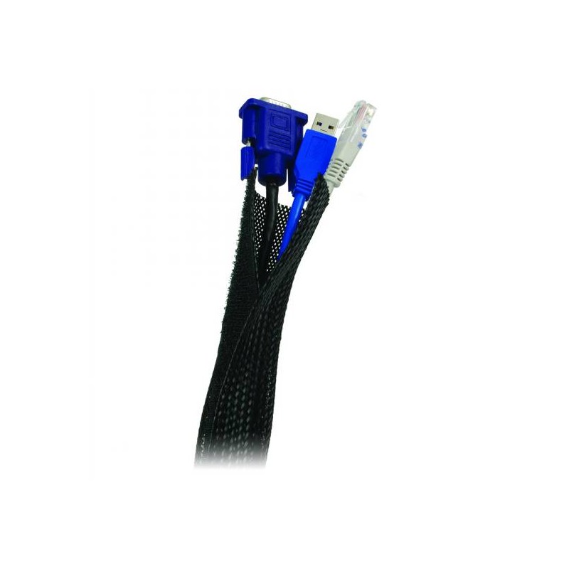 GUAINA AVVOLGICAVI CHIUSURA VELCRO DIAMETRO 32MM MT 1,80 NERA
