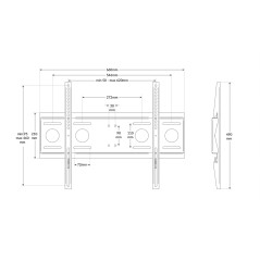 SUPPORTO MONTOR A MURO PER SCHERMI 40-75" FINO A 80 KG