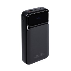BATTERY BANK (20000 MAH) 22,5W FAST CHARGER CON 3 CAVI INTEGRATI ( DI CUI TYPE C ED USB CON FUNZIONE RICARICA ) NERA