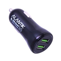 CARICABATTERIA DA AUTO CON 2 PORTE USB MAX 3A ALANTIK