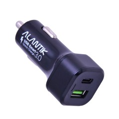 ALANTIK CARICABATTERIA DA AUTO 1 USB FAST + 1 USB TYPE-C