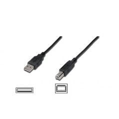CAVO USB 2.0 CONNETTORI A-B, LUNGHEZZA MT. 5 COLORE NERO