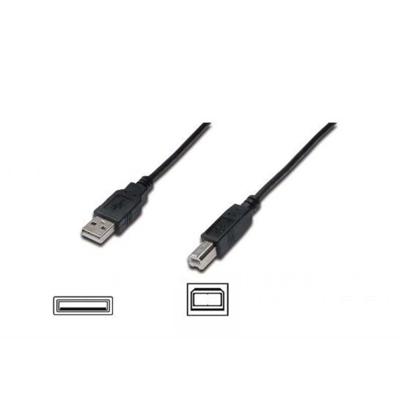 CAVO USB 2.0 CONNETTORI A-B, LUNGHEZZA MT. 5 COLORE NERO