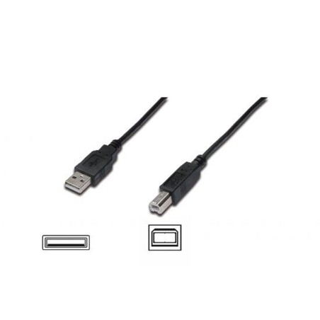 CAVO USB 2.0 CONNETTORI A-B, LUNGHEZZA MT. 5 COLORE NERO
