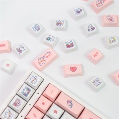 SET DI 129 TASTI KEYCAPS STEAM RABBIT PINK PBT XDA