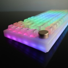 SET DI 132 TASTI KEYCAPS TRANSPARENT WHITE ABS MDA