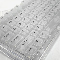 SET DI 132 TASTI KEYCAPS TRANSPARENT WHITE ABS MDA