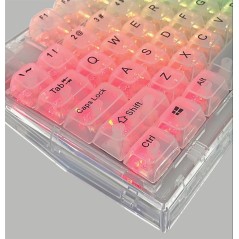 SET DI 132 TASTI KEYCAPS TRANSPARENT WHITE ABS MDA