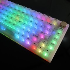 SET DI 132 TASTI KEYCAPS TRANSPARENT WHITE ABS MDA