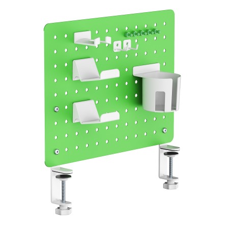 PANNELLO MODULARE BUCATO IN METALLO PER TAVOLO O PER MURO VERDE 420X99X477MM