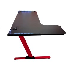 TAVOLO CORTEK GAMING L-SHAPE RGB 160CM BLACK/RED