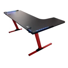TAVOLO CORTEK GAMING L-SHAPE RGB 160CM BLACK/RED