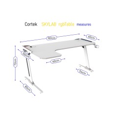 TAVOLO CORTEK GAMING L-SHAPE RGB 160CM WHITE