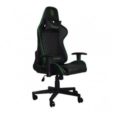 POLTRONA GAMING NOUA KUI K7 POGGIA TESTA E CUSCINO BLACK/GREEN