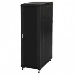 ARMADIO RACK 19" 42U (A)2055, (L)600, (P)800 COLORE NERO PORTA VETRO