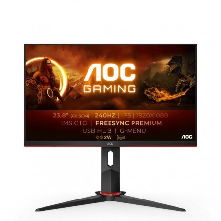 MONITOR 23.8 TN 0,5 DP GAMING 240HZ MM AOC 24G2ZU REG ALTEZZA PIVOT HDMI