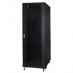 ARMADIO RACK 19" PER RETI 37U (A)1770, (L)600, (P)600 COLORE NERO PORTA VETRO