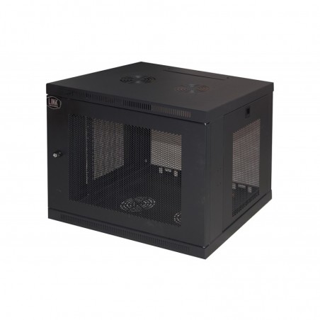 ARMADIO RACK 19" 9U CON PORTE TRAFORATE MM 510 (A), 600 (L), 450 (P) COLORE NERO