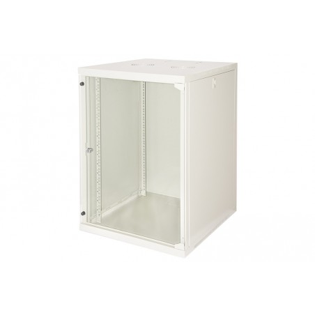 ARMADIO RACK 19" 15 UNITA' DA MURO (A)750X (L)540X (P) 600 MM. COLORE GRIGIO CHIARO, PORTA A VETRO.