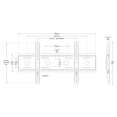 SUPPORTO DA MURO PER VIDEO 50-86" FINO A 80 KG VESA 800X400