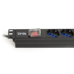 MULTIPRESA DA RACK 19" 7 PRESE UNIVERSALI CON INTERRUTTORE SPINA ITALIANA 16A CAVO MT 1.75