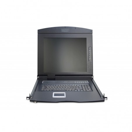 CONSOLE 17" PER RACK 19" CON SWITCH KVM 8 PORTE TASTIERA ITALIANA