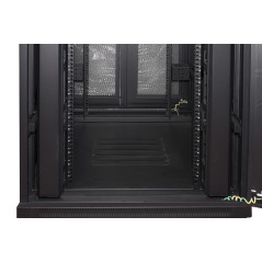 ARMADIO RACK 19" 42U (A)2055, (L)800, (P)1000 PORTA TRAFORATA COLORE NERO CON GUIDACAVI LATERALE
